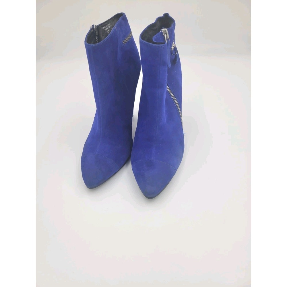 ALDO Oringoa Women's Electric Blue Suede Bootie Zip Up Boots Heels Shoes Sz 7.5‎